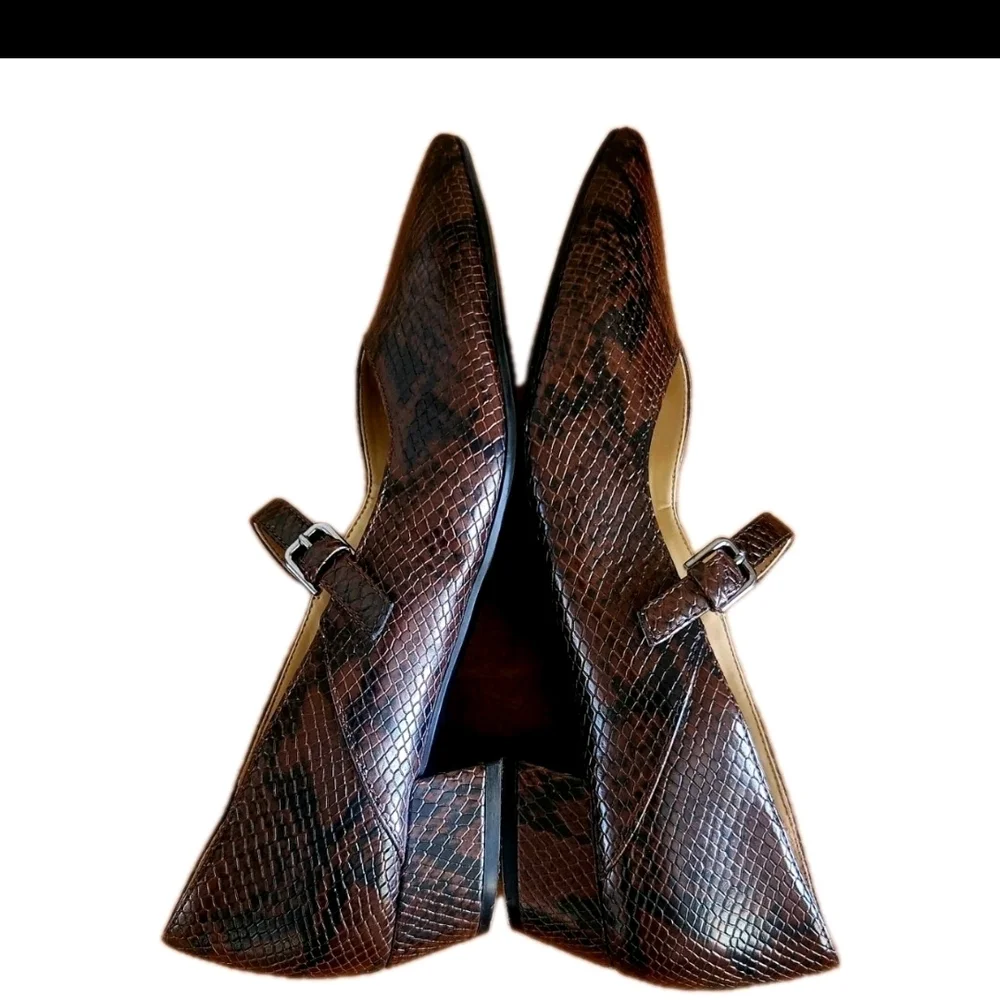 Naturalizer Florencia Mary Jane Pointed Toe Pump Lizard Print Women's Size 10 - Picture 3 of 9